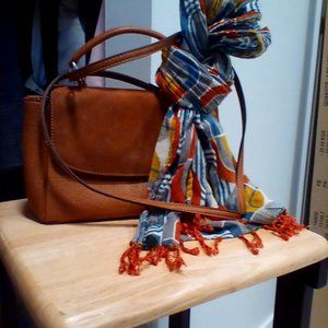 Leather purse from LITTLE BURGUNDY and scarf